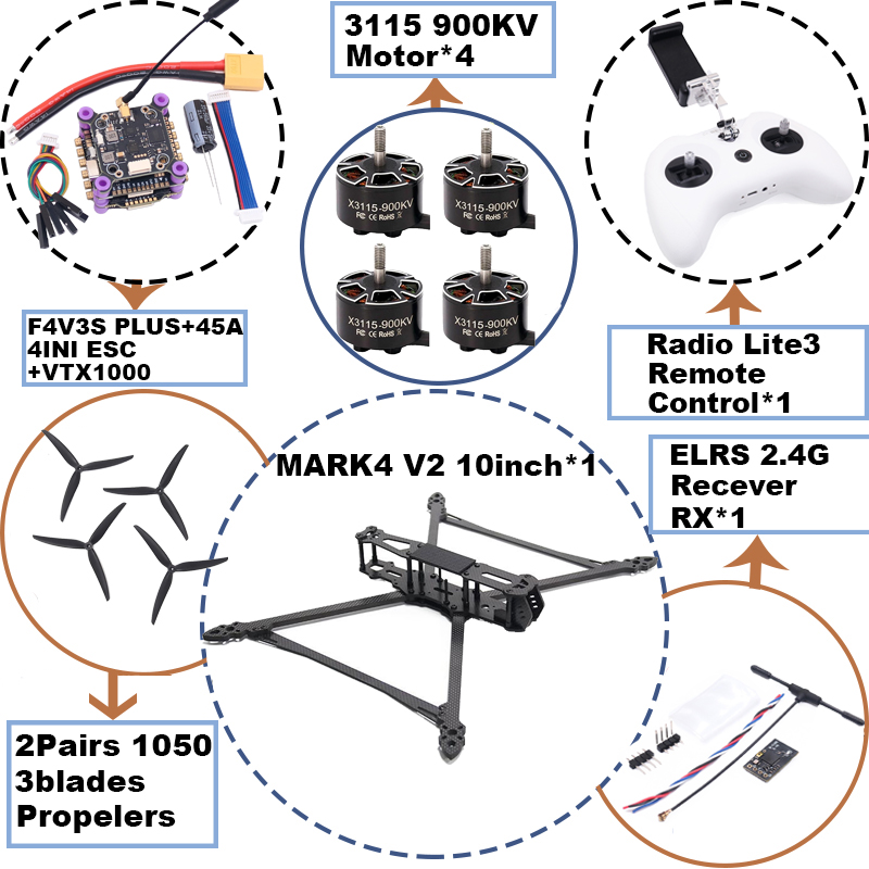 MARK4 V2 10-дюймовый дрон с по – обзор и цена Model Kit Eva