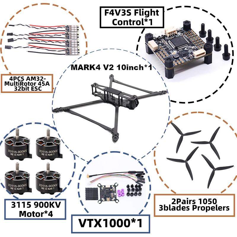 MARK4 V2 10-дюймовый дрон с по – обзор и цена Model Kit Eva
